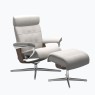 Stressless Erik Large Recliner Chair & Stool with Cross Base Stressless Erik Large Recliner Chair & Stool with Cross Base