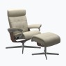 Stressless Erik Small Recliner Chair & Stool with Cross Base Stressless Erik Small Recliner Chair & Stool with Cross Base