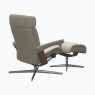 Stressless Erik Small Recliner Chair & Stool with Cross Base Stressless Erik Small Recliner Chair & Stool with Cross Base