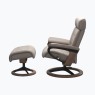 Stressless Erik Small Recliner Chair & Stool with Signature Base Stressless Erik Small Recliner Chair & Stool with Signature Base